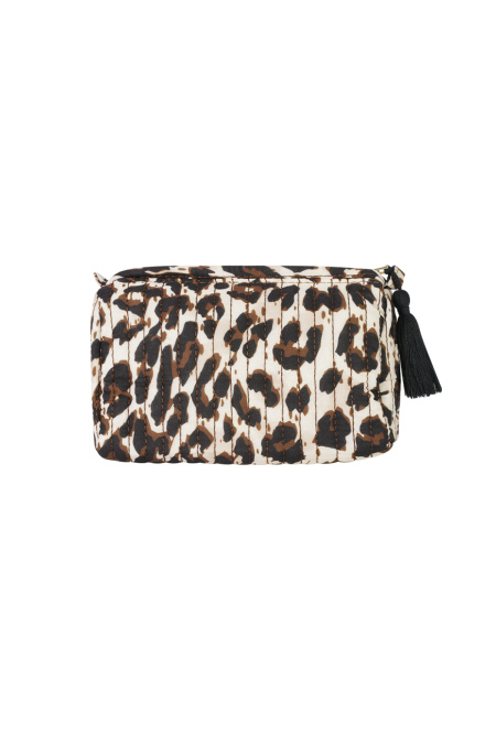 Trousses de maquillage en polyester imprimé léopard, accessoires quotidiens