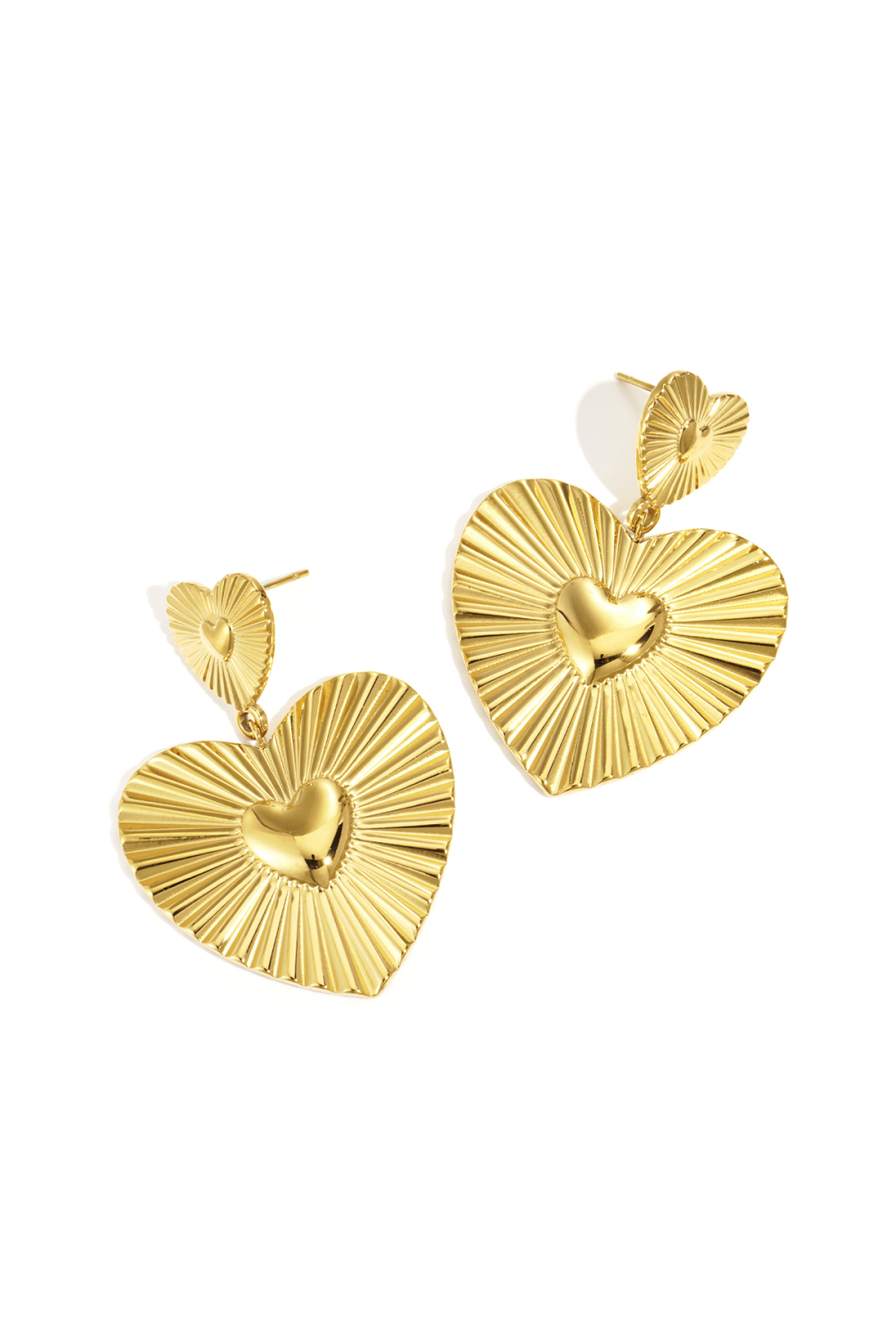 Boucles D'Oreilles Pendantes En Acier Inoxydable, Style Cœur, Décontractées, Simples Et Quotidiennes, Bijoux Pour Femmes 