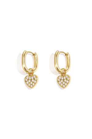 Boucles D'Oreilles Squovales Avec Breloques En Forme De Cœur h5 