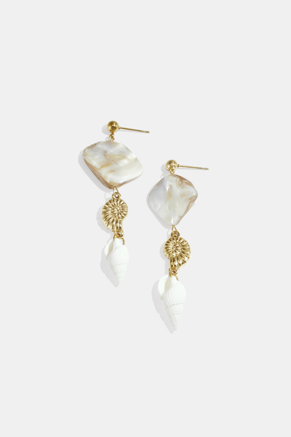 Boucles D'Oreilles Pendantes En Acier Inoxydable, Coquillage, Collection Vacances/Plage Romantique, Bijoux Pour Femmes 