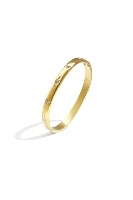 Bracelets en acier inoxydable à pois, série décontractée et simple pour le quotidien, bijoux pour femmes