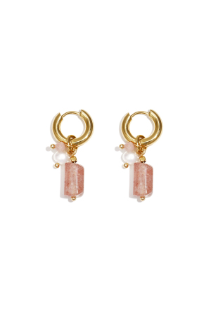 Petites Boucles D'Oreilles Créoles Avec Pendentifs En Perles, En Pierres Et En Pierres h5