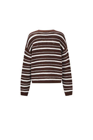 Pulls Tricotés Fibre De Polyester Femmes Casual Rayures h5 Image3