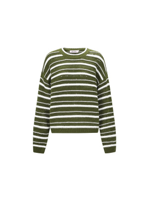 Pulls Tricotés Fibre De Polyester Femmes Casual Rayures h5 Image11