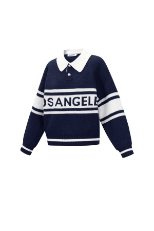 Pull Femme En Fibre De Polyester Tricotée Sporty Lettres h5 Image2