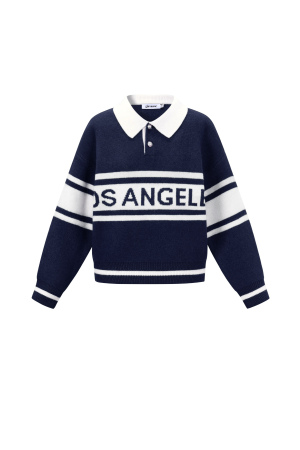 Pull Femme En Fibre De Polyester Tricotée Sporty Lettres h5