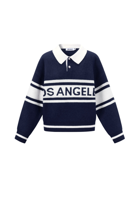 Pull Femme en Fibre de Polyester Tricotée Sporty Lettres 2