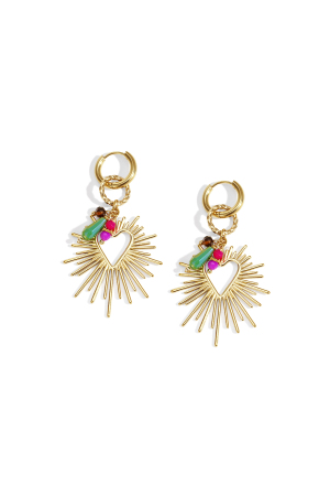 Boucles D'Oreilles À Breloques Happy Heart Brillantes h5