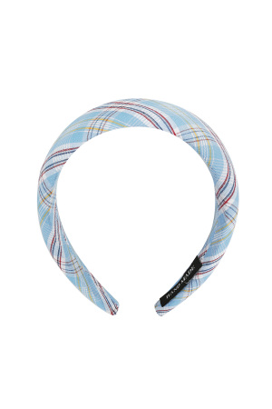 Bandeau Imprimé Carreaux - Bleu Plastique h5 