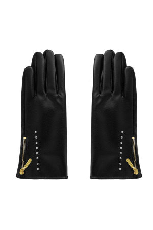 Gants Pu Avec Clous Et Fermeture Éclair h5 