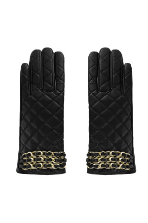 Gants À Carreaux Avec Chaîne - Marron h5 