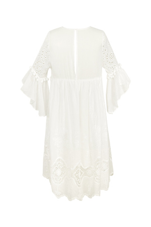 Coton Robe Mini Femme Broderie Manches Volants h5 Image5