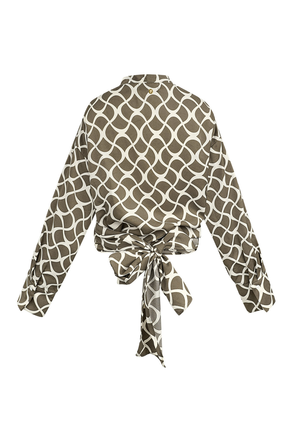 Polyester Haut À Manches Longues Pour Femme Style Wrap Imprimé Géométrique Image9