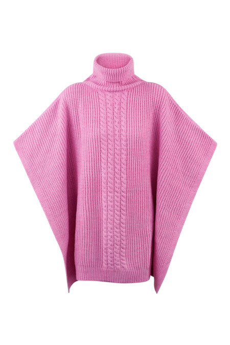 Poncho tricoté uni 2