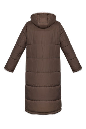 Manteau D'hiver Long Pour Femme Avec Doublure En Fausse Fourrure Et Capuche Amovible h5 Image7