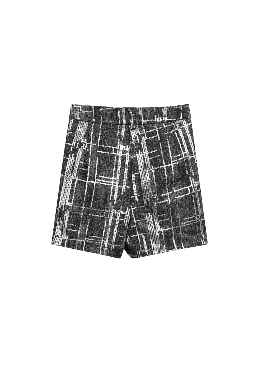 Shorts Taille Haute Pour Femme À Motif Géométrique En Coton Mélangé Image6