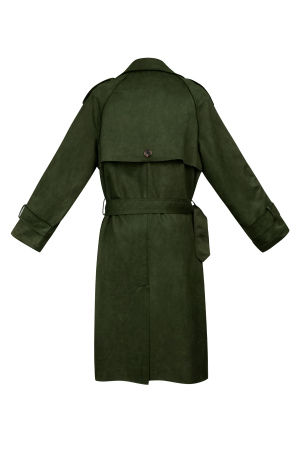 Manteau Trench Femme En Polyester Classique À Double Boutonnage Avec Ceinture h5 Image4
