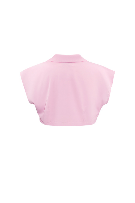 Polyester Haut Femme Sans Manches Style Blazer Fermeture à Bouton Unique