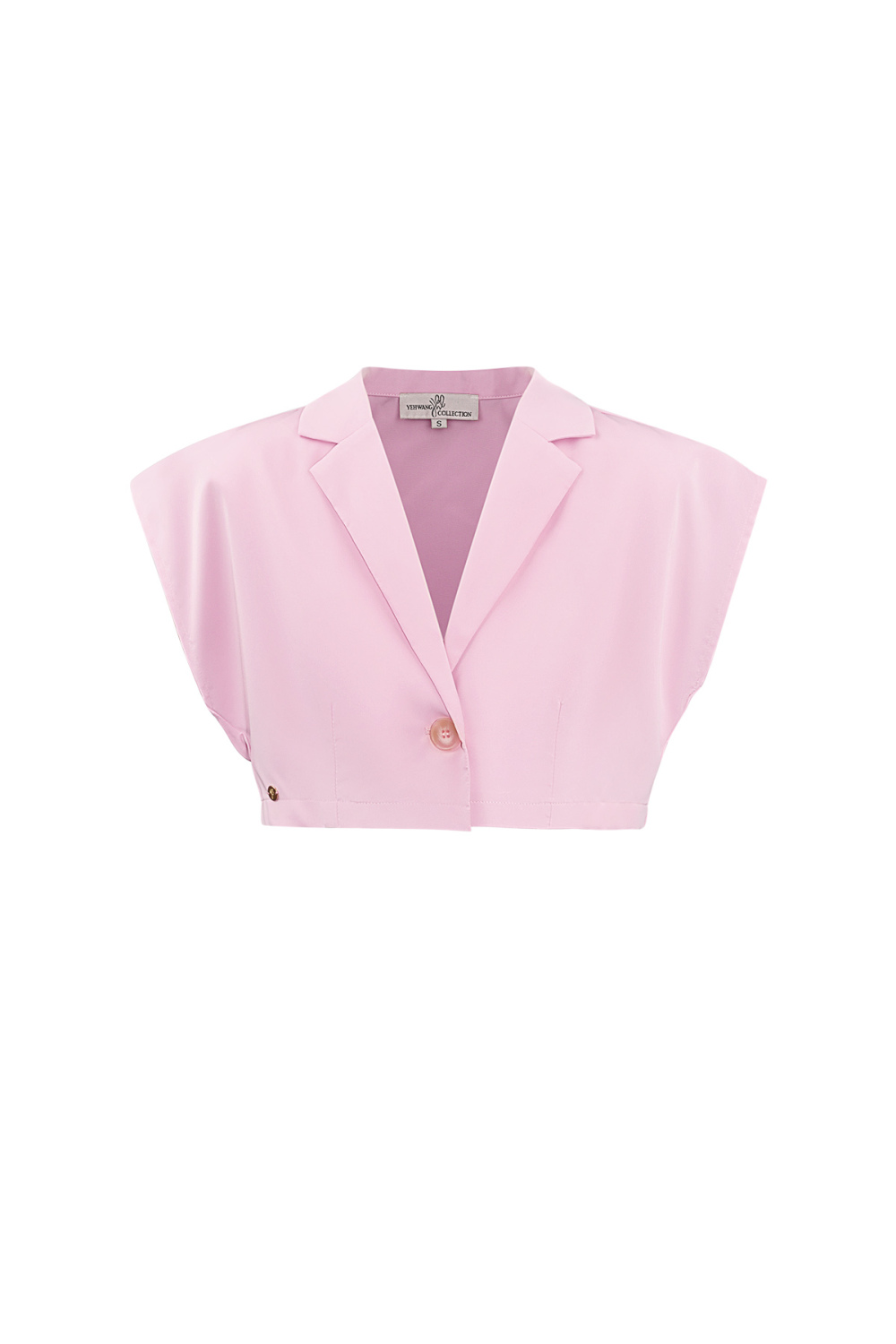Polyester Haut Femme Sans Manches Style Blazer Fermeture À Bouton Unique 