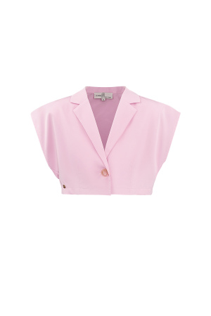 Polyester Haut Femme Sans Manches Style Blazer Fermeture À Bouton Unique h5 
