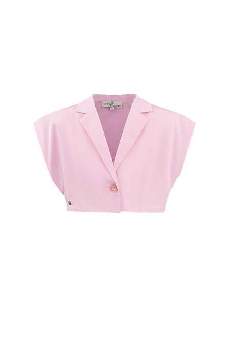 Polyester Haut Femme Sans Manches Style Blazer Fermeture à Bouton Unique 2