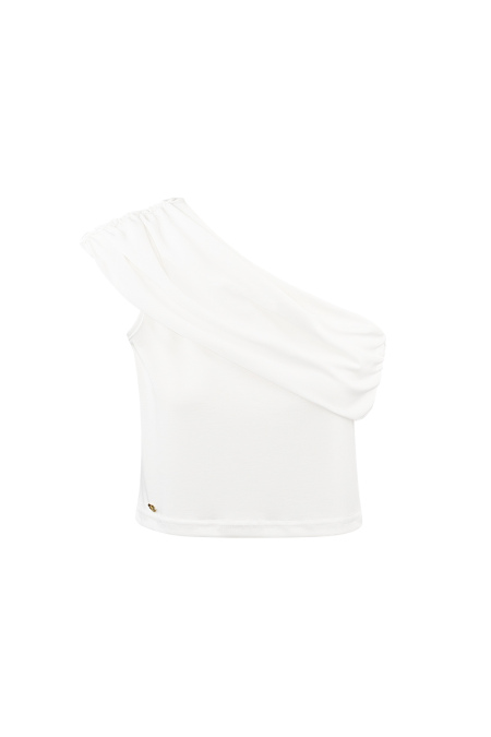 Top Sans Manches Crop Femme en Modal Design Asymétrique 2