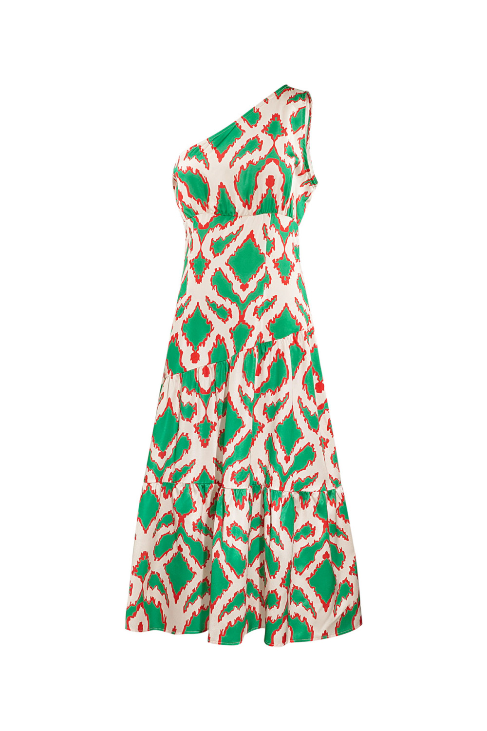 Robe Maxi Femme En Polyester À Épaule Unique Imprimé Géométrique 