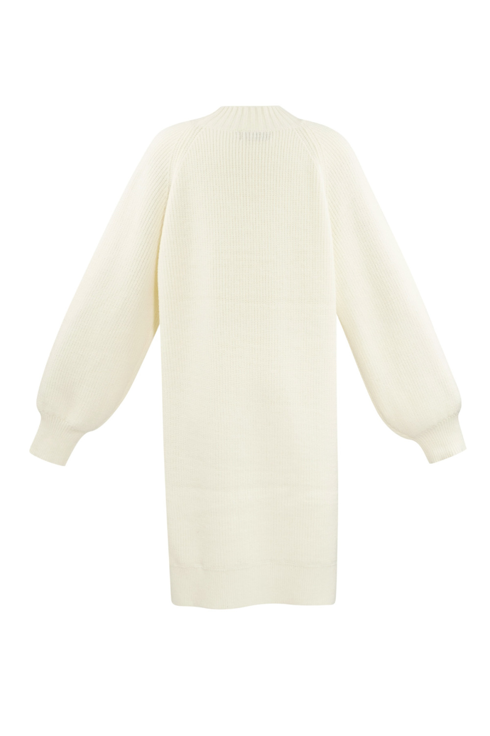 Robe Pull Femme À Col Montant, Maille Côtelée Et Fente Latérale h5Image5