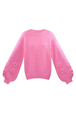 Pull Femme Oversized En Laine Mélange Tricoté Appliqué Fleuri h5