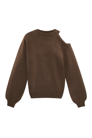 Pull Col Montant Pour Femme Avec Découpe Asymétrique À L'épaule h5