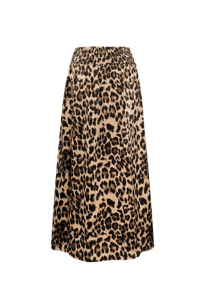 Jupe Mi-Longue Femme En Polyester Imprimé Léopard Ceinture Élastique h5 Image6
