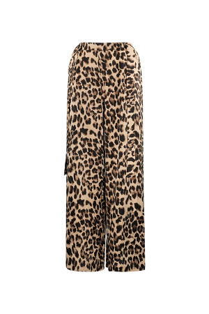 Pantalon Large Femme En Polyester Imprimé Léopard Taille Haute h5 Image6