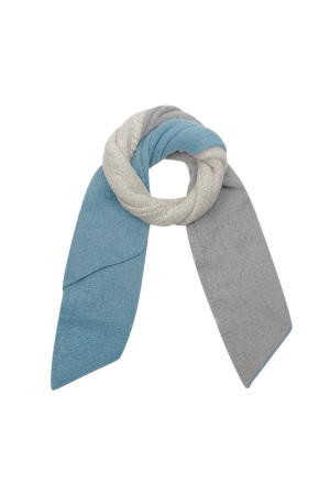 Écharpe Douce En Mélange Brillant - Bleu Et Gris h5 