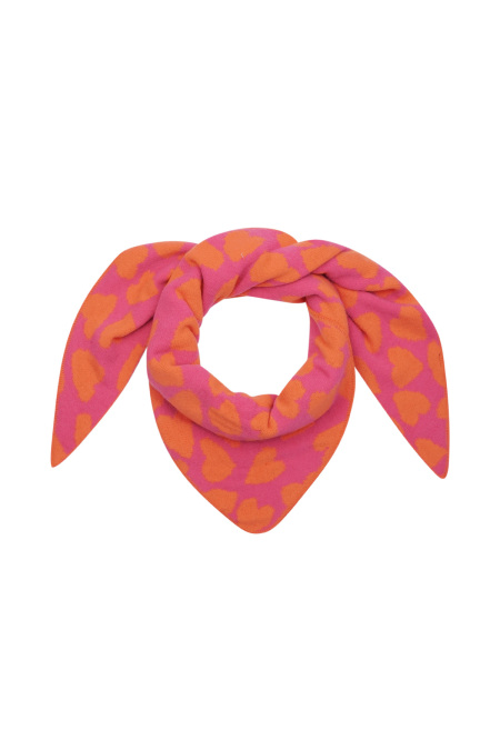 Écharpe d'hiver coeur givré - rose orangé 2