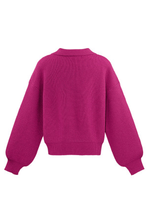Pull En Laine Mélange Femme Col Polo Coupe Oversized h5 Image6