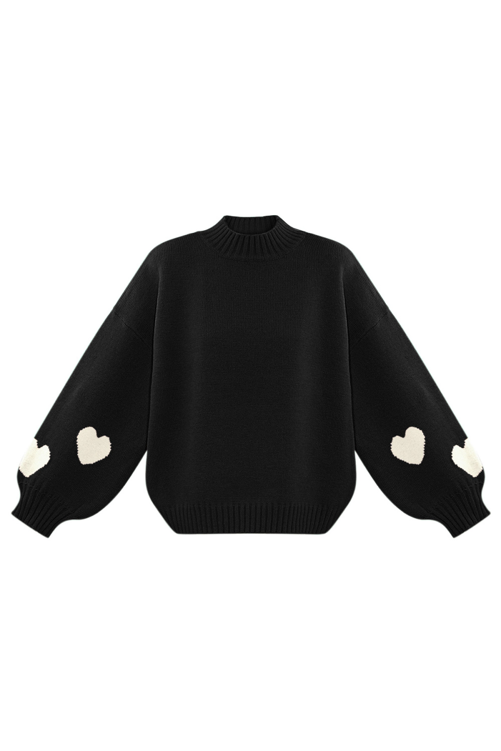 Pull Femme Oversized En Laine Mélange Tricoté Avec Applique Cœur 