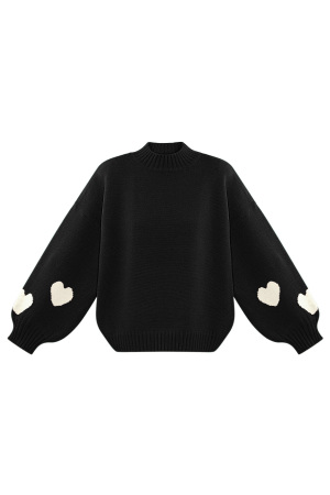 Pull Femme Oversized En Laine Mélange Tricoté Avec Applique Cœur h5 