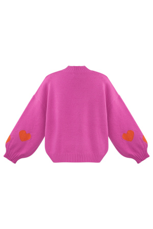Pull Femme Oversized En Laine Mélange Tricoté Avec Applique Cœur h5 Image7