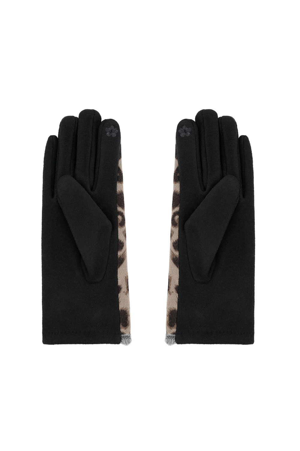 Gants Léopard Chic - Noir Et Beige Image3