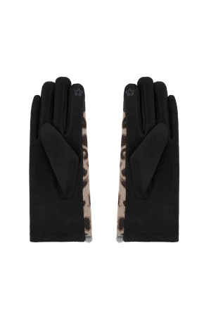 Gants Léopard Chic - Noir Et Beige h5 Image3