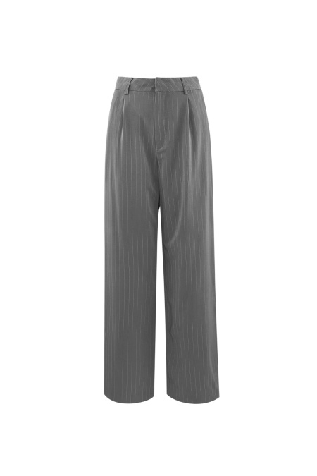 Pantalon Droit Tissé Élégant Rayures 2