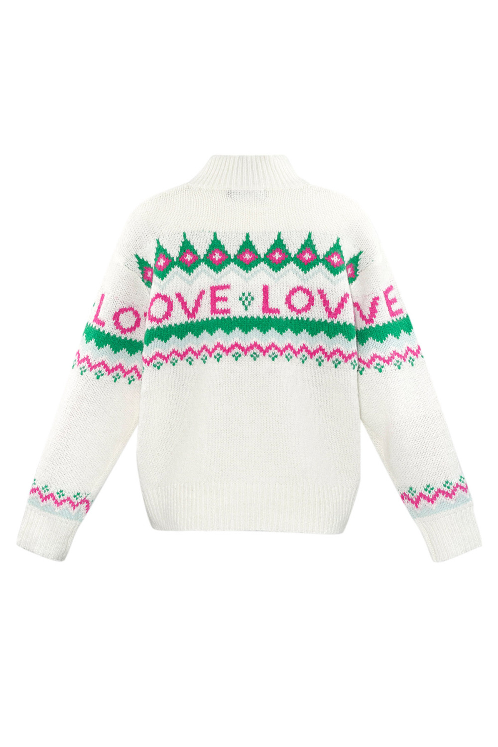 Pull En Polyester Tricot Femme Col Roulé Motif Love h5Image8