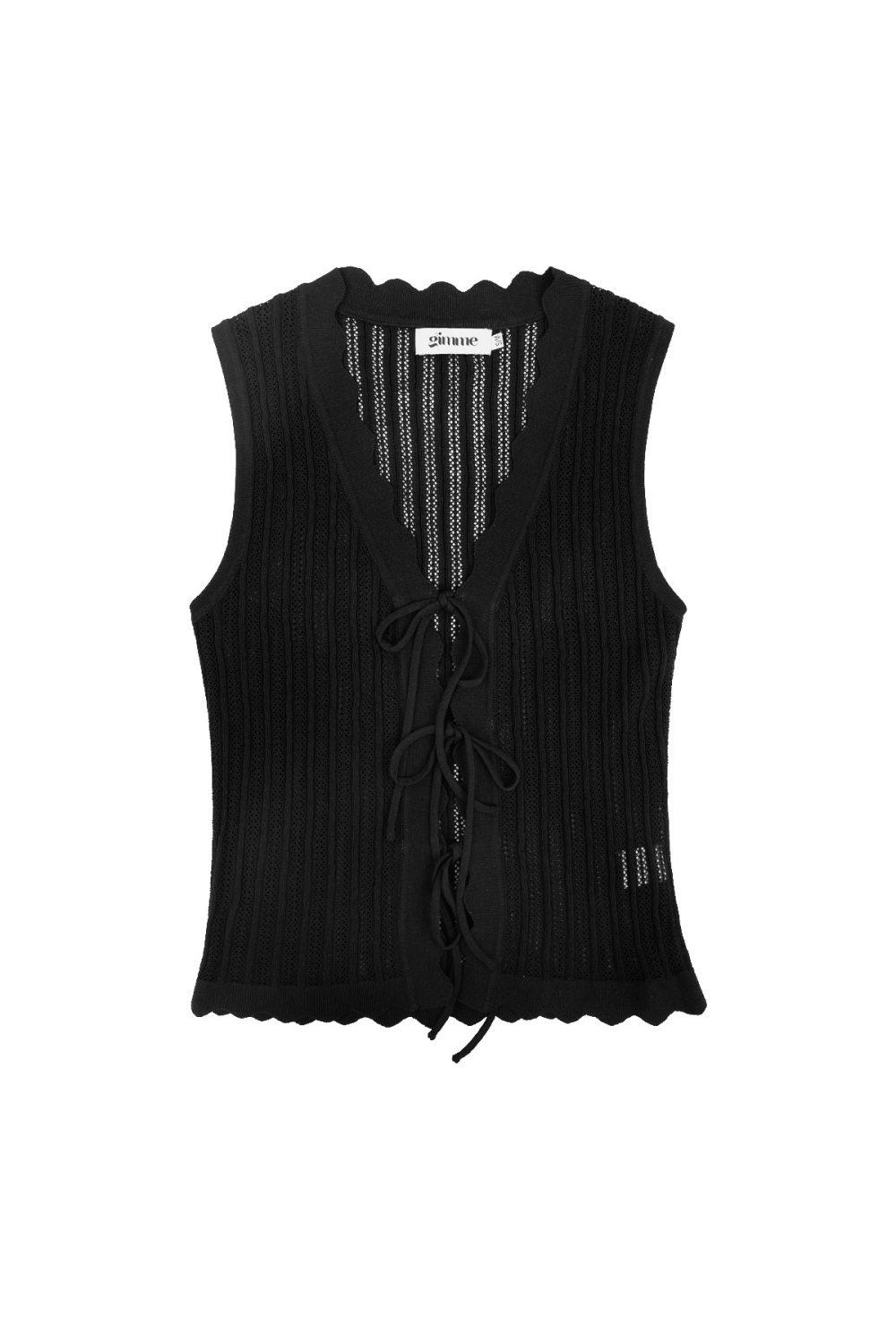 Top Sans Manches En Viscose À Maille Côtelée Avec Lacets 