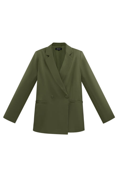 Ensemble de Costume Femme en Polyester à Double Boutonnage Coupe Structurée 2