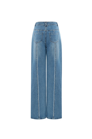 Pantalon En Jean Large À Taille Haute, Teinte Indigo Moyenne h5 Image7