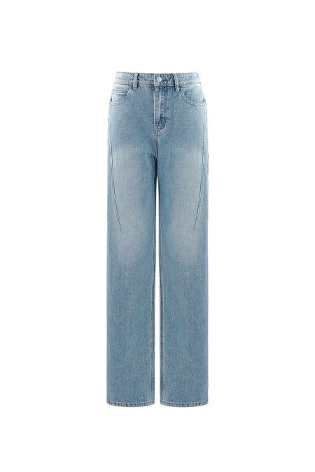 Jean large à taille haute pour femme 2