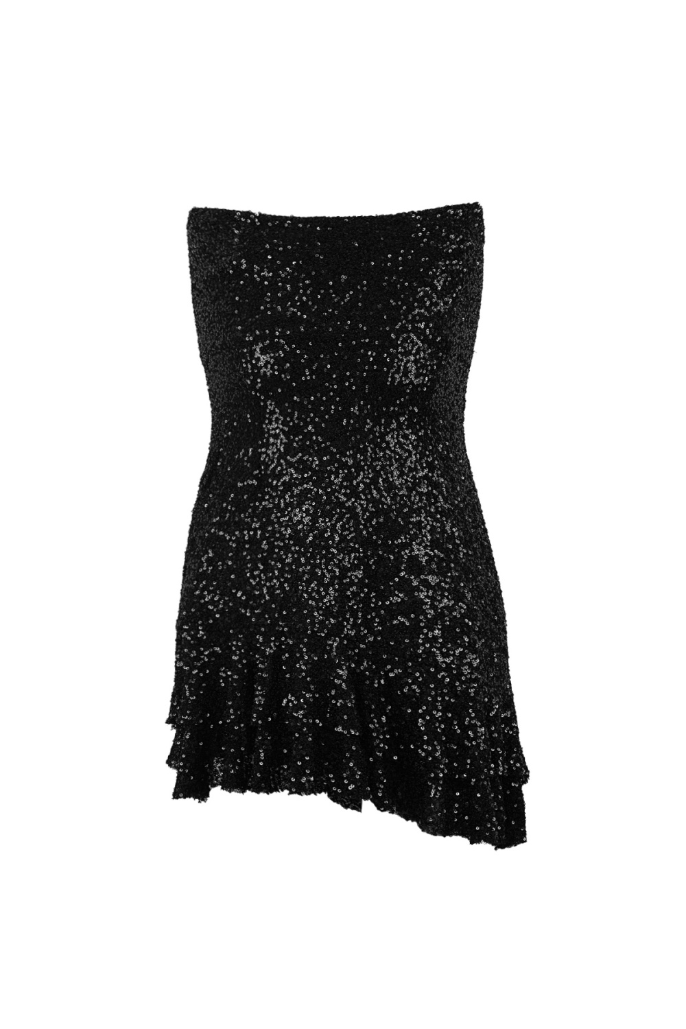 Polyester Paillettes Robe Mini Femme Sans Bretelles Détail Nœud Image6