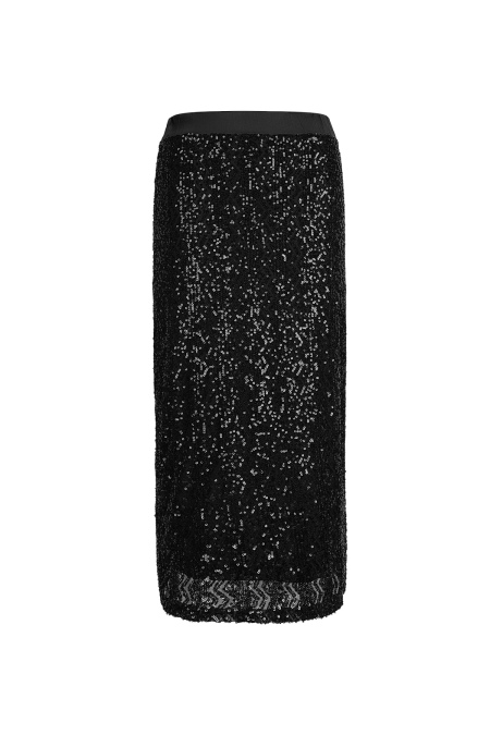 Jupe crayon en polyester pailleté pour femme finition brillante 2