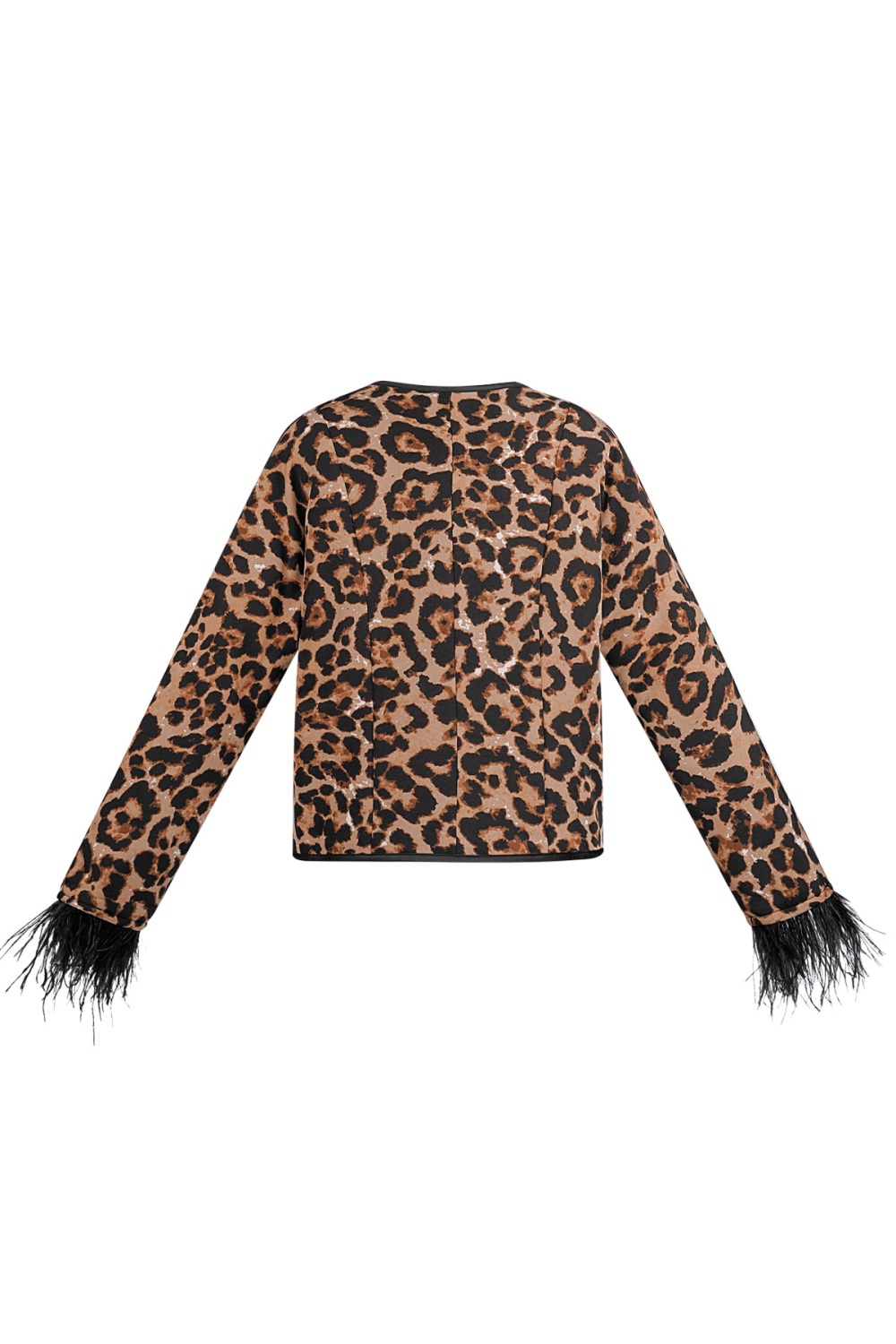 Veste Femme En Polyester Imprimé Léopard Détail Franges h5Image6