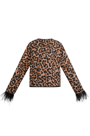 Veste Femme En Polyester Imprimé Léopard Détail Franges h5 Image6